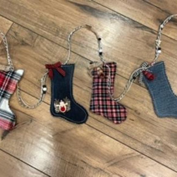 Garland. New. Hand Crafted Christmas Stocking Garland. - Picture 3 of 5